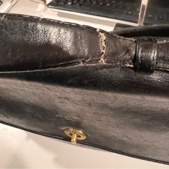 RARE Coach Vtg Leather Messenger Briefcase Satchel unlined - Picture 7 of 15